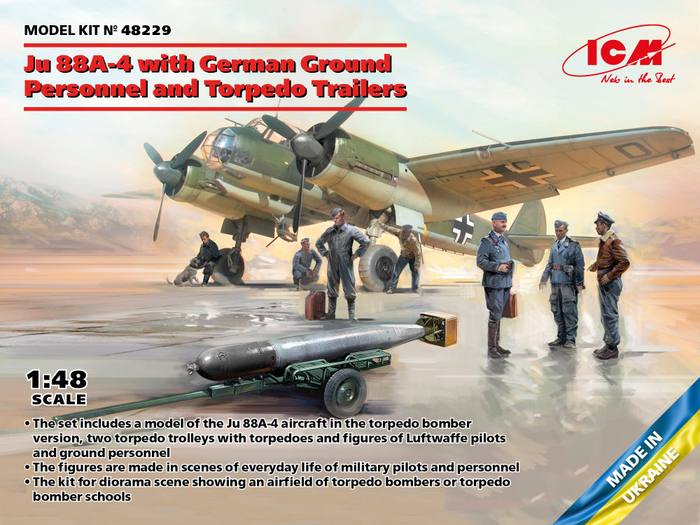 1/48 Ju 88A-4 w/ German Ground Pers. & Torpedo Tr.