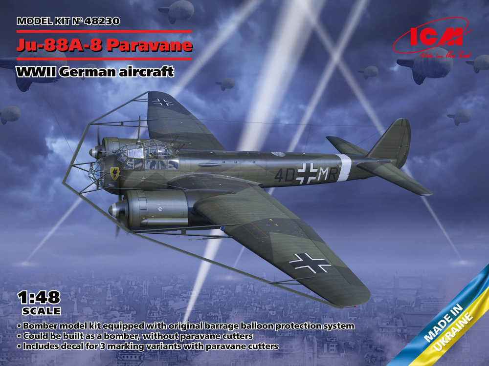 1/48 Ju-88A-8 Paravane German WWII Aircraft