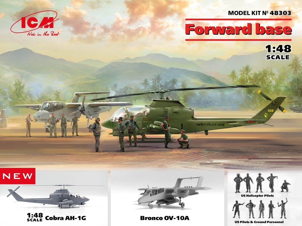 1/48 'Forward Base' - AH-1G, OV-10A & 10 figures