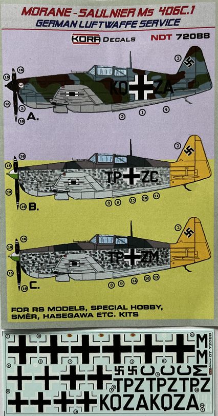 1/72 Decals MS 406C.1 German Luftwaffe Service