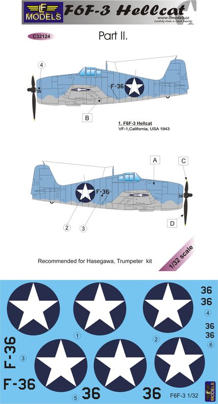 1/32 Decals F6F-3 Hellcat (HAS/TRUMP) Pt.II