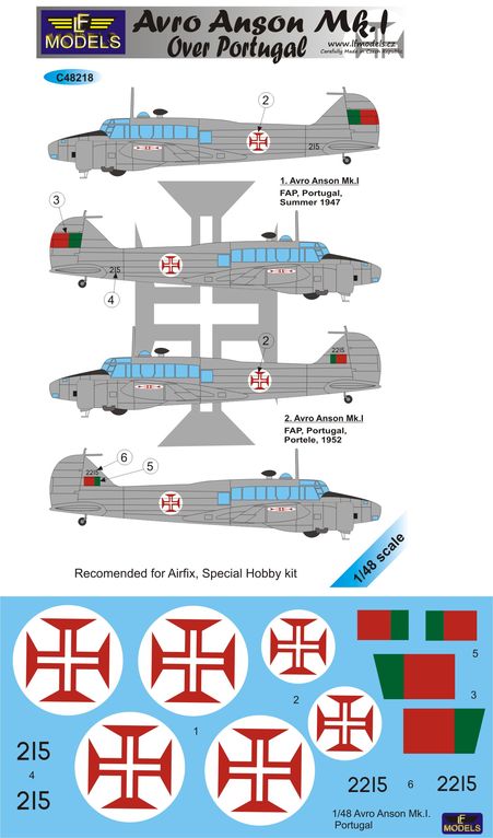 1/48 Decals Avro Anson Mk.I over Portugal