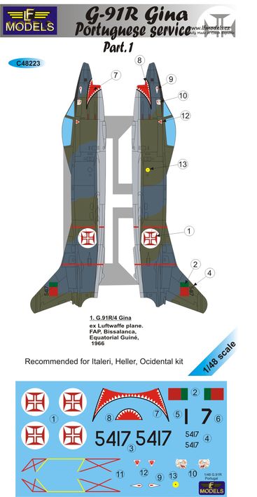 1/48 Decals G-91R Gina Portuguese service Pt.I