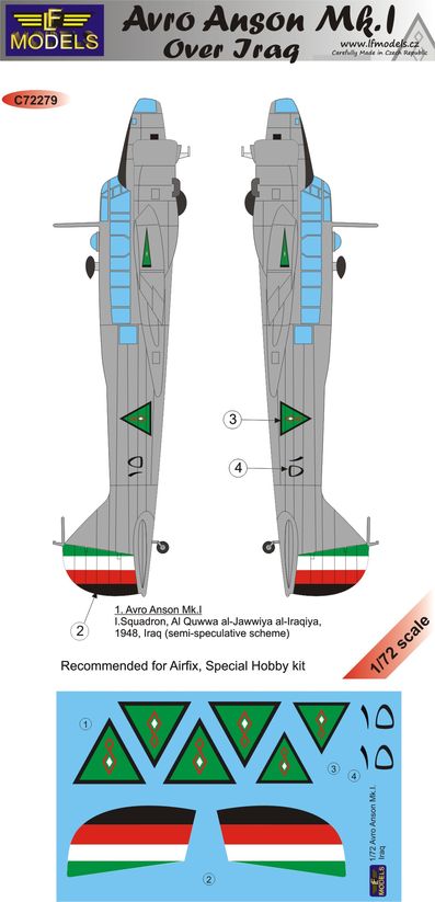 1/72 Decals Avro Anson Mk.I over Iraq