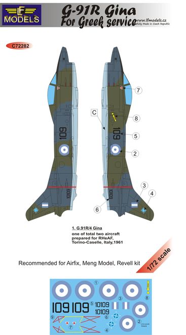 1/72 Decals G-91R Gina Greek service