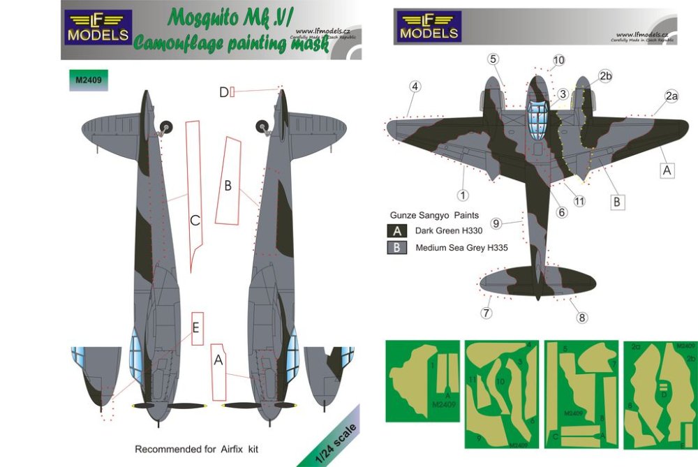 1/24 Mask Mosquito Mk.VI Camouflage paint. (AIRF)
