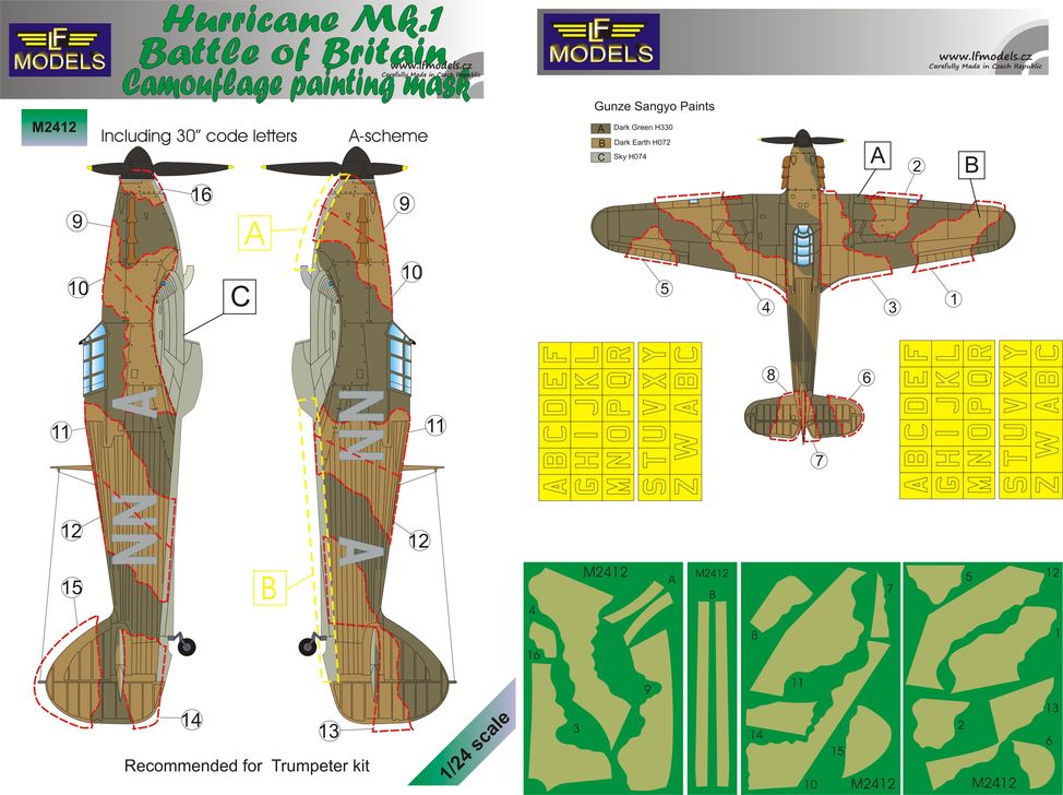 1/24 Mask Hurricane Mk.I Battle of Britain Camo A