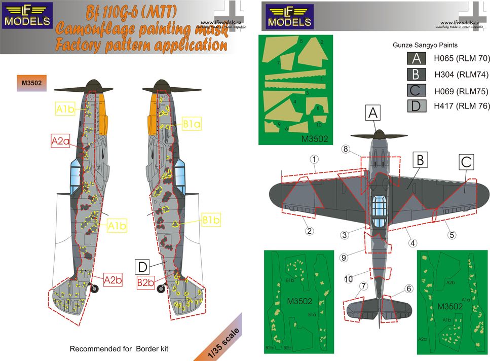 1/35 Mask Bf 110G-6 MTT Camouflage paint. (BORDER)