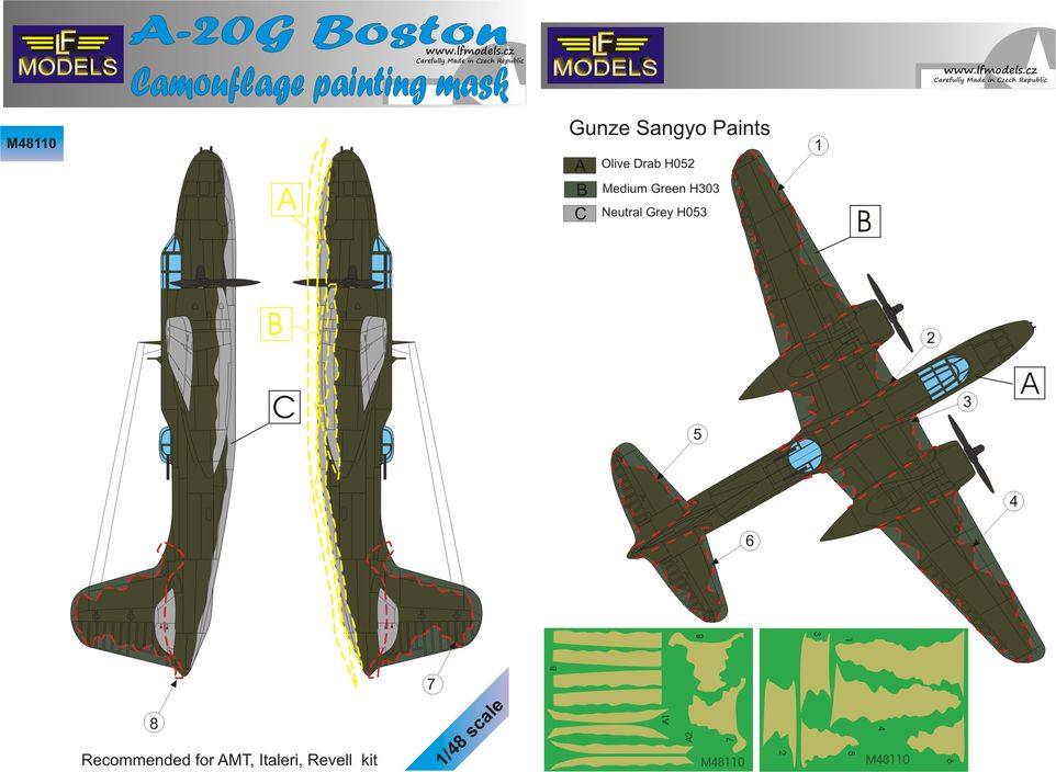 1/48 Mask A-20G Boston Camouflage painting