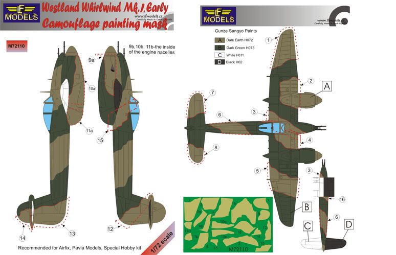 1/72 Mask Westl.Whirlwind Mk.I early Camouflage p.