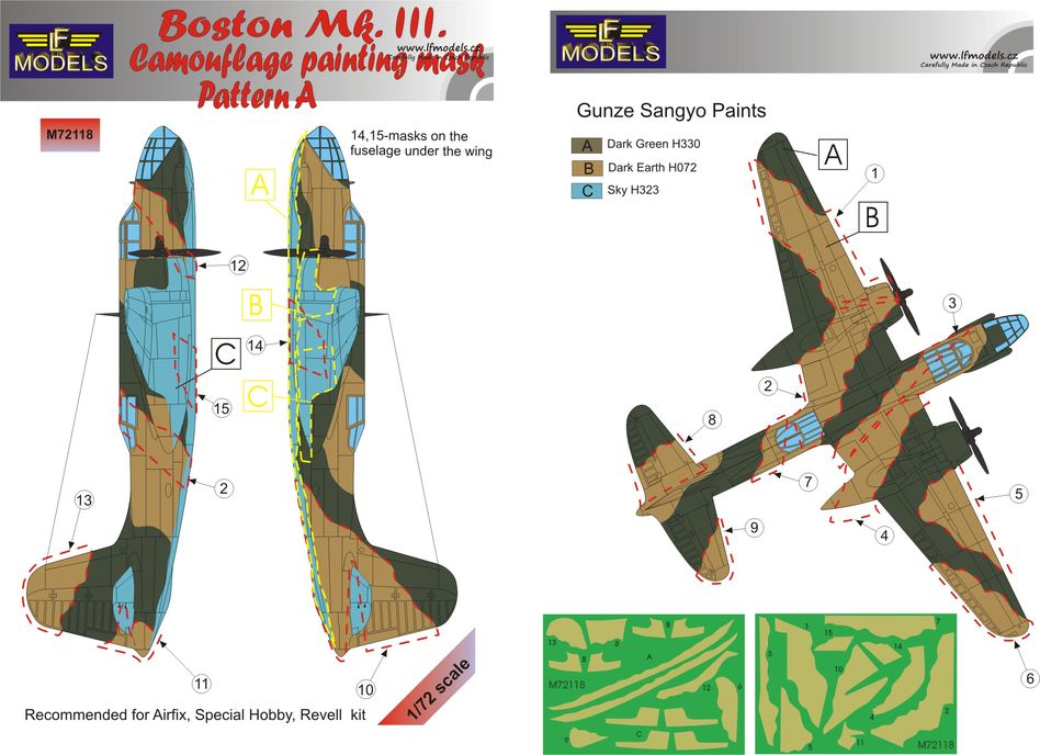 1/72 Mask Boston Mk.III Pattern A Camo painting