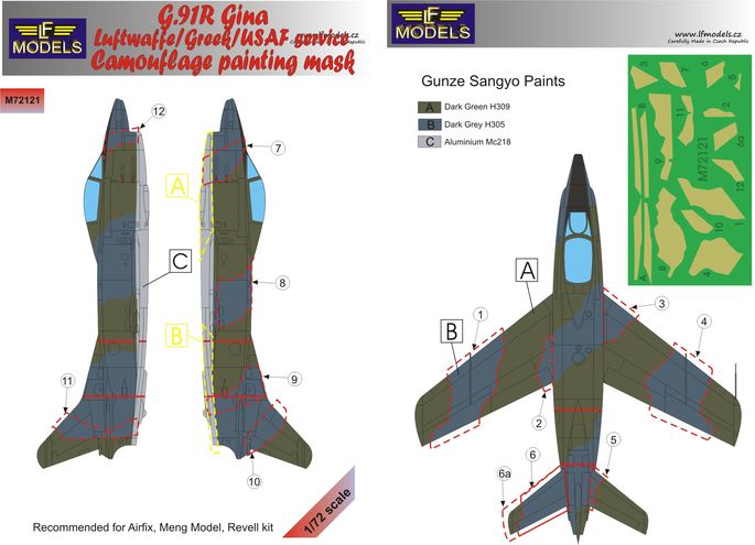 1/72 Mask G.91R Gina Luftwaffe/Greek/USAF Camoufl.