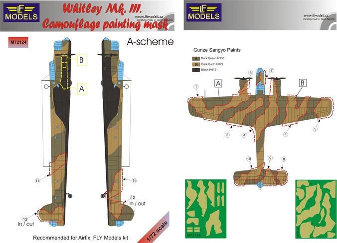 1/72 Mask Whitley Mk.III Camoufl.painting A-scheme