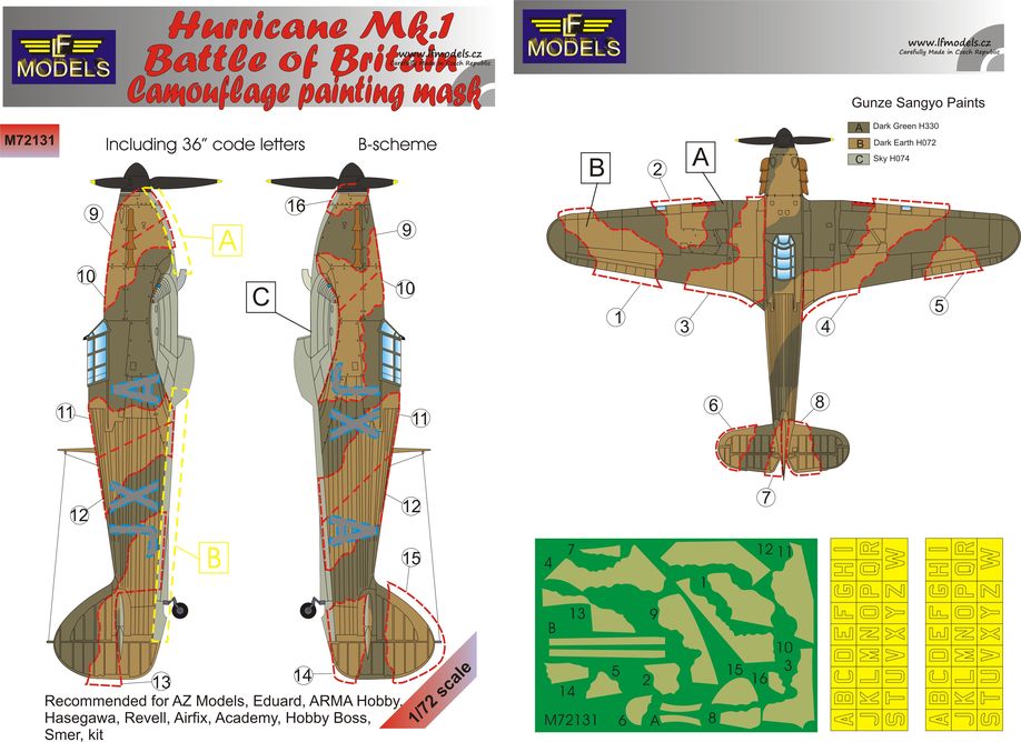 1/72 Mask Hurricane Mk.I Battle of Britain Camo B