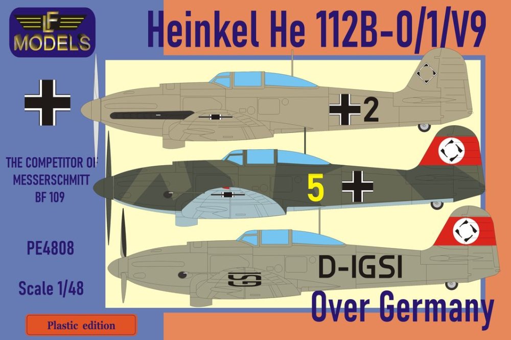 1/48 Heinkel He 112B-0/1/V9 Over Germany (3x camo)