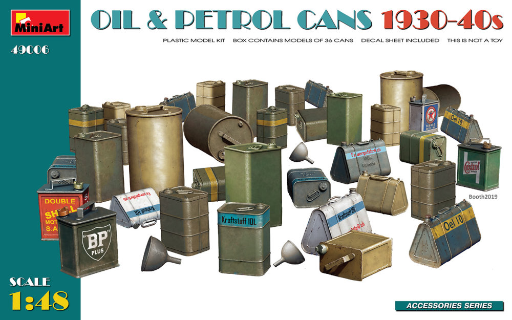 1/48 Oil&Petrol Cans 1930-40s (36 pcs., w/ decals)