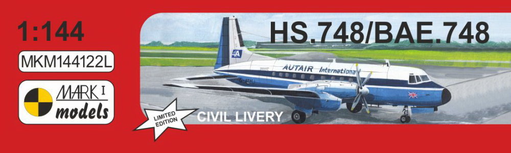 1/144 HS.748/BAE.748 'Civil Livery' (plastic bag)