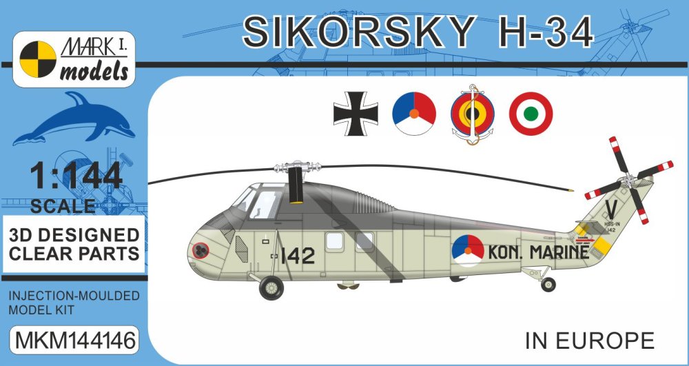1/144 Sikorsky H-34 In Europe (4x camo)
