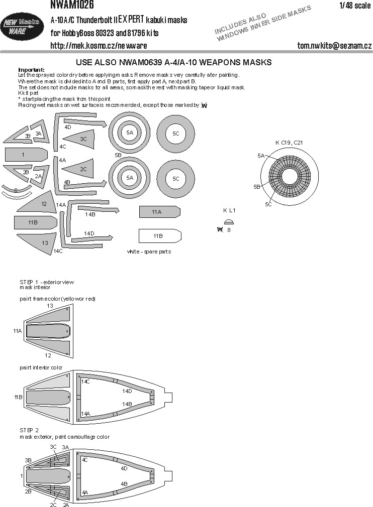 1/48 Mask A-10A/C Thunderbolt II EXPERT (HOBBYB)