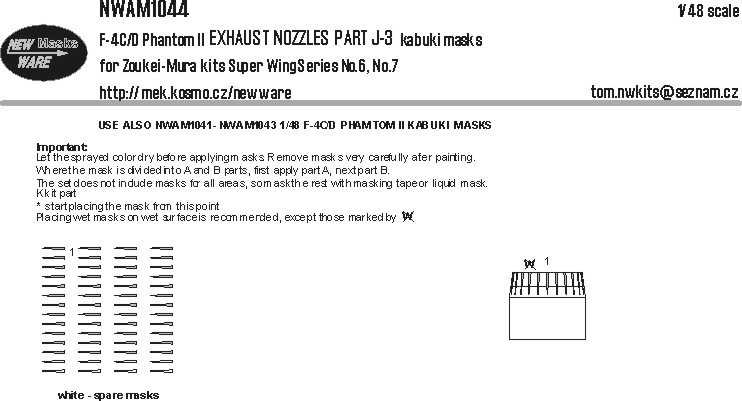 1/48 Mask F-4C/D Phantom II EXHAUST NOZZLES (ZOUK)