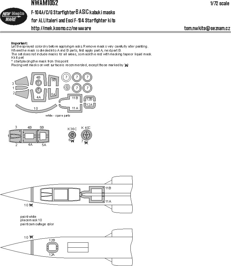 1/72 Mask F-104A/C/G Starfighter BASIC (ITAL)