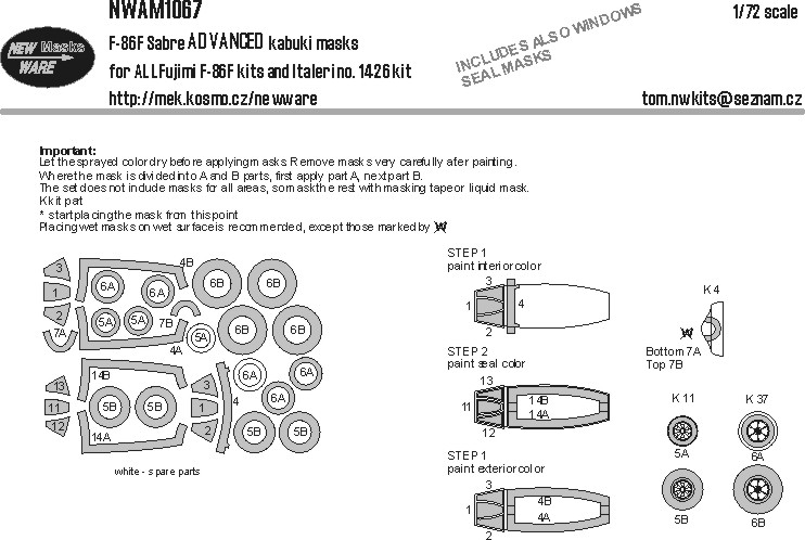 1/72 Mask F-86F Sabre ADVANCED (FUJI,ITAL)