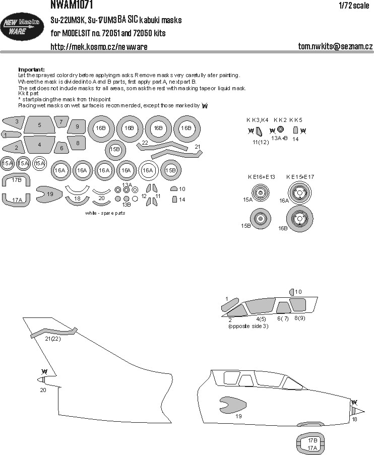 1/72 Mask Su-22UM3K, Su-17UM3 BASIC (MSVIT)