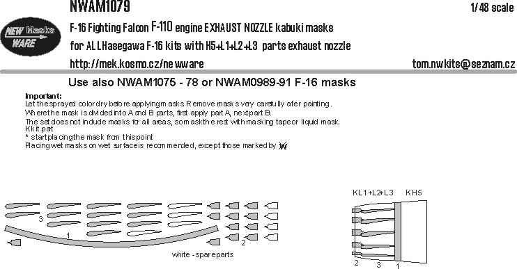 1/48 F-16 Fighting Falcon F-110 engine EXH.NOZZLE