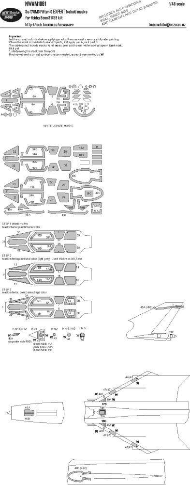 1/48 Mask Su-17UM3 Fitter-G EXPERT (HOBBYB 81759)