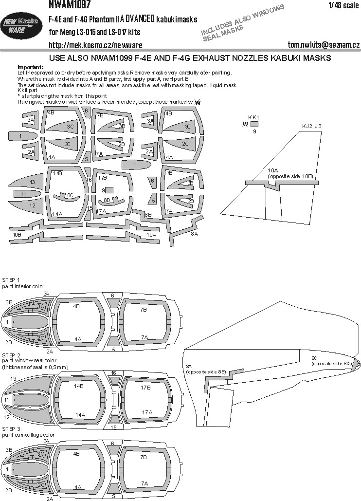 1/48 Mask F-4E, F-4G Phantom II ADVANCED (MENG)