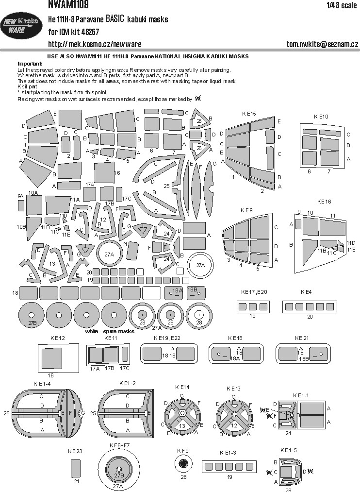 1/48 Mask He 111H-8 Paravane BASIC (ICM 48267)