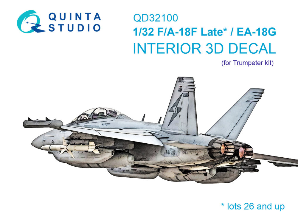 1/32 F/A-18F late / EA-18G 3D-Printed&col.Interior