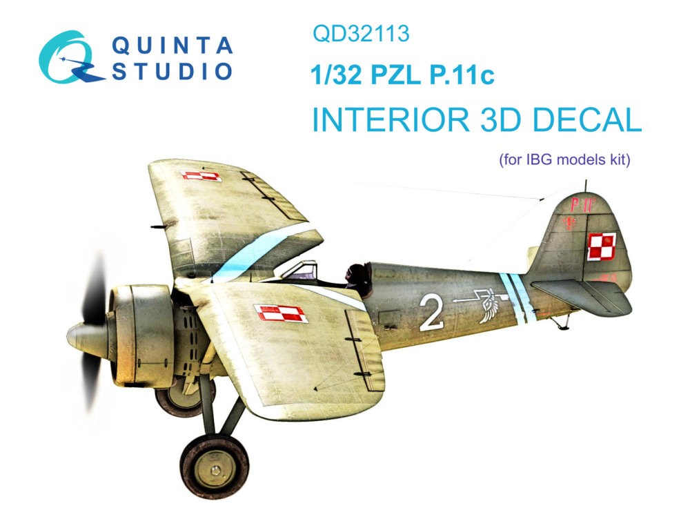 1/32 PZL P.11c 3D-Printed & col.Interior (IBG)