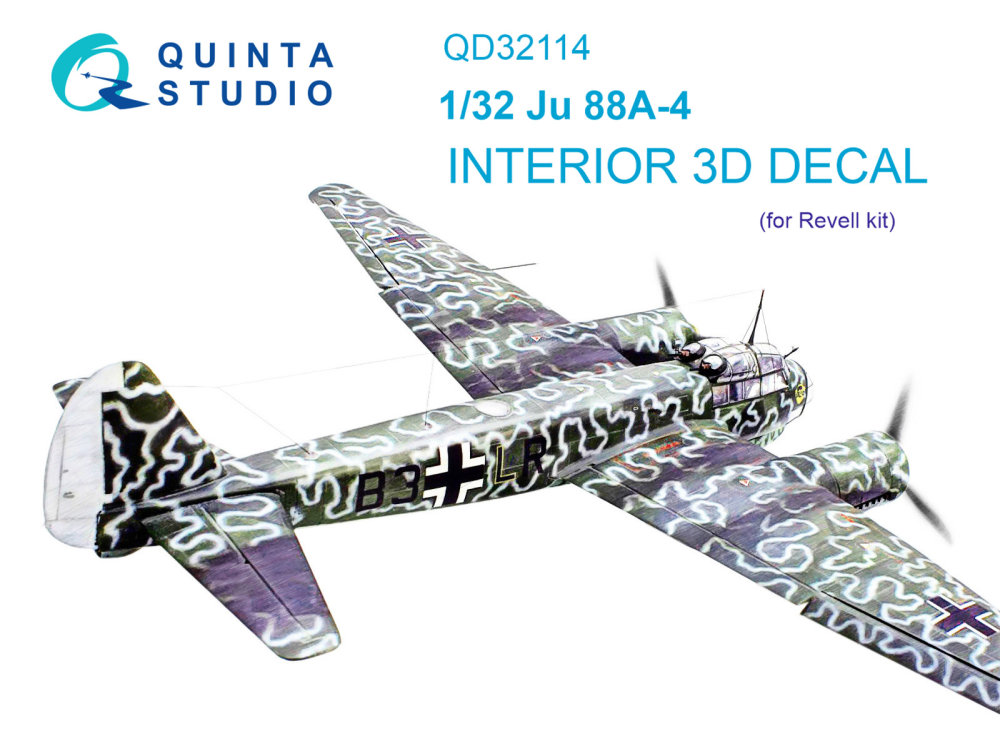 1/32 Ju 88A-4 3D-Printed&col.Interior (Revell)