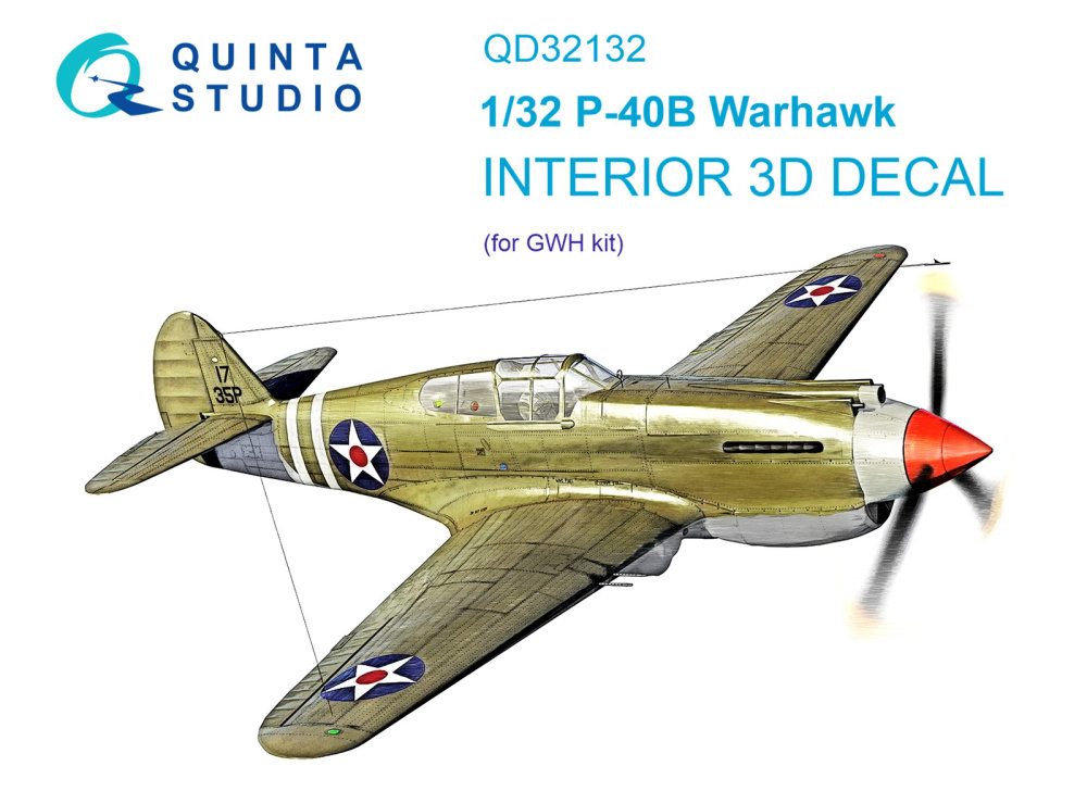 1/32 P-40B 3D-Printed&col. Interior (GWH)