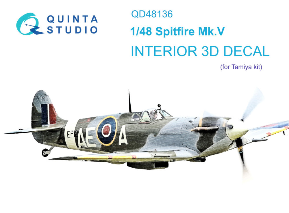 1/48 Spitfire Mk.V 3D-Printed&col.Interior (TAM)