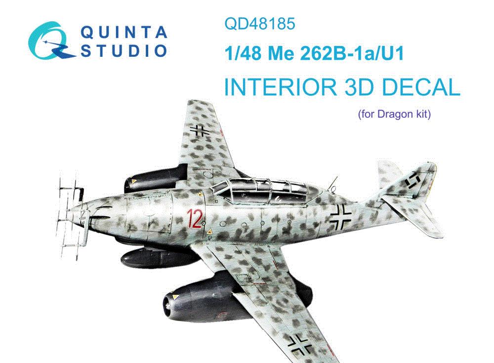 1/48 Me 262B-1a/U1 3D-Printed&col.Interior (DRAG)