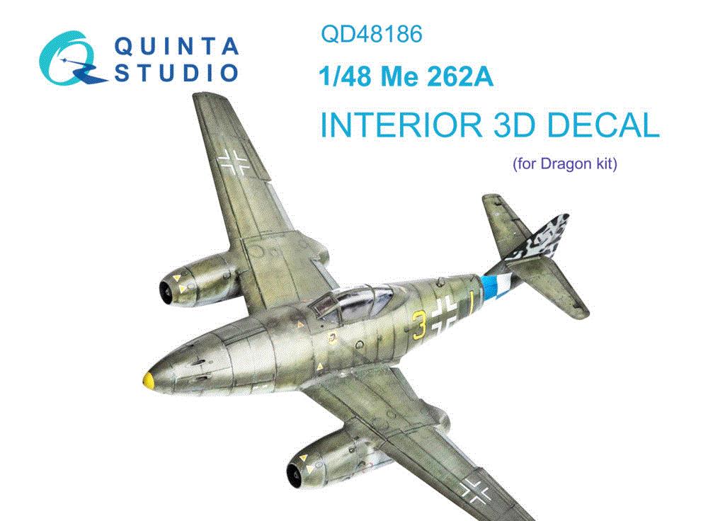 1/48 Me 262A 3D-Printed & col.Interior (DRAG)