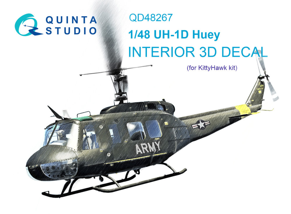 1/48 UH-1D 3D-Printed&col.Interior (KITTYH)