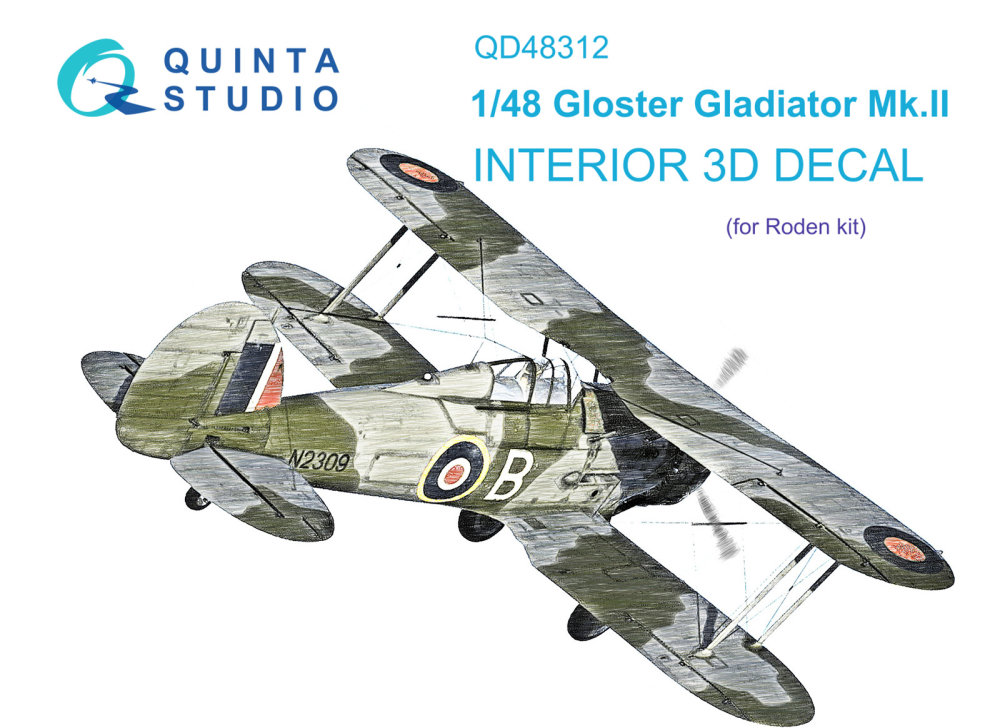 1/48 Gloster Gladiator MKII 3D-Printed&col.Inter.