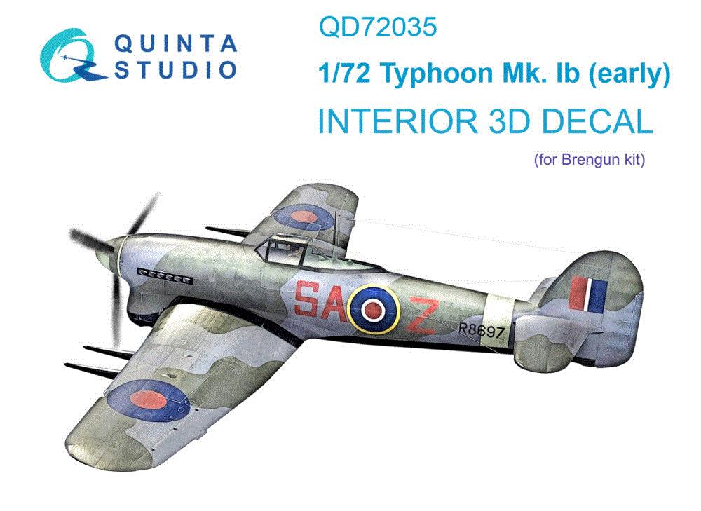 1/72 H.Typhoon Mk.1b (early) 3D-Printed&col.Inter.