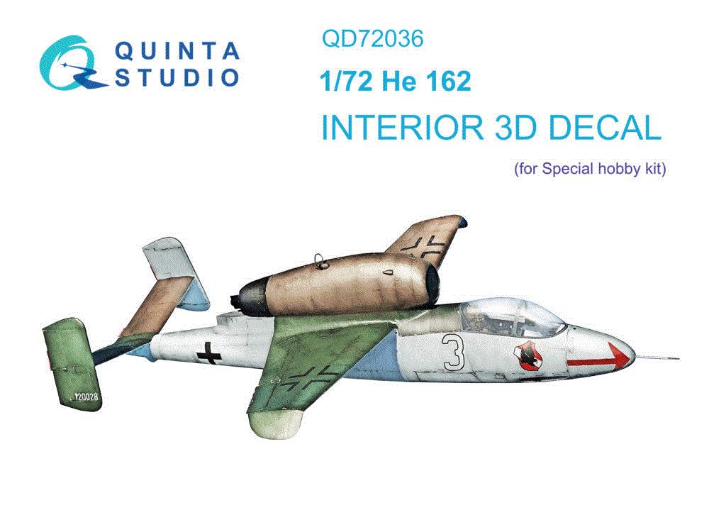 1/72 He 162 3D-Printed & col.Interior (SP.HOB.)