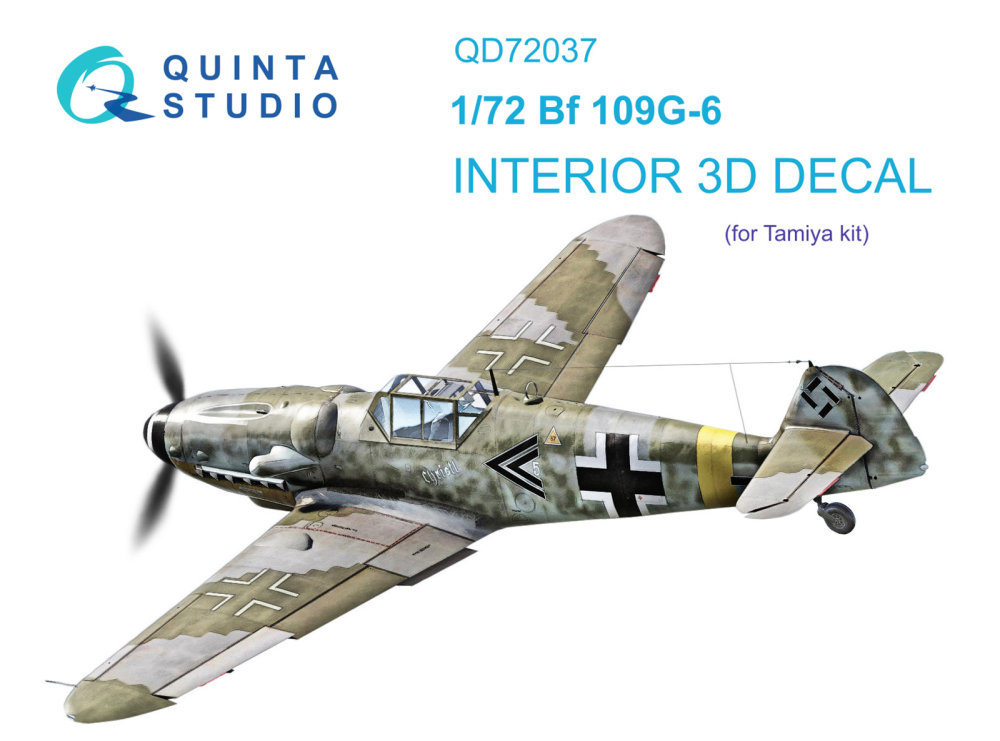 1/72 Bf 109 G-6 3D-Printed & col.Interior (TAM)