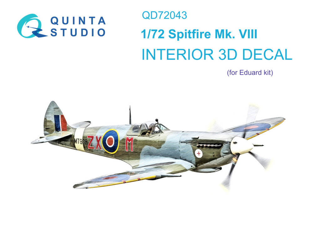 1/72 Spitfire Mk.VIII 3D-Printed & col.Interior