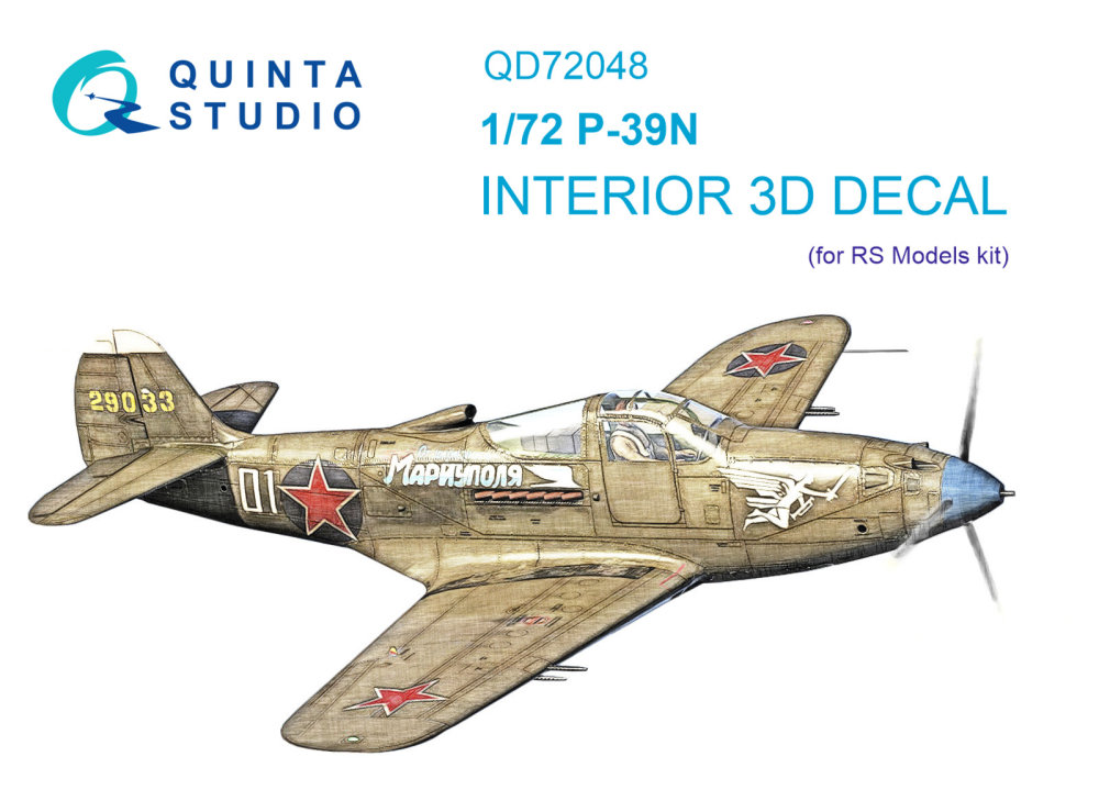 1/72 P-39N 3D-Printed&col.Interior (RSMOD)