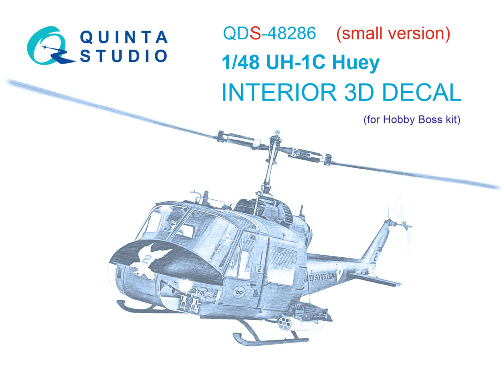 1/48 UH-1C 3D-Print & col. Interior (HOBBYB) SMALL