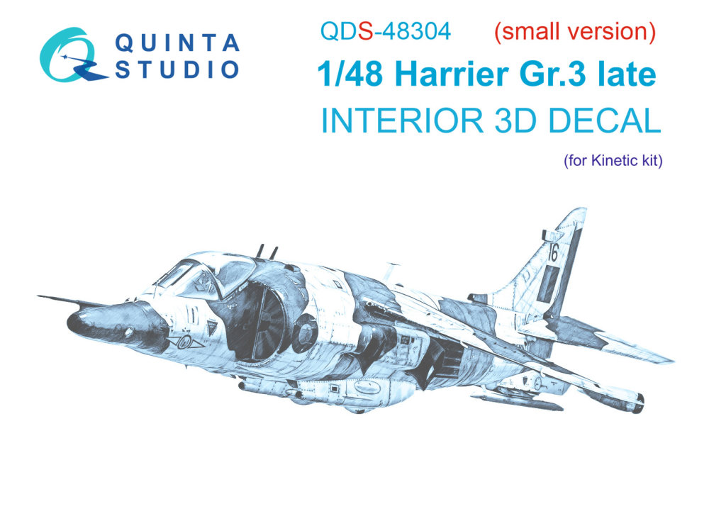 1/48 Harrier Gr.3 late 3D-Printed&col.Int. SMALL