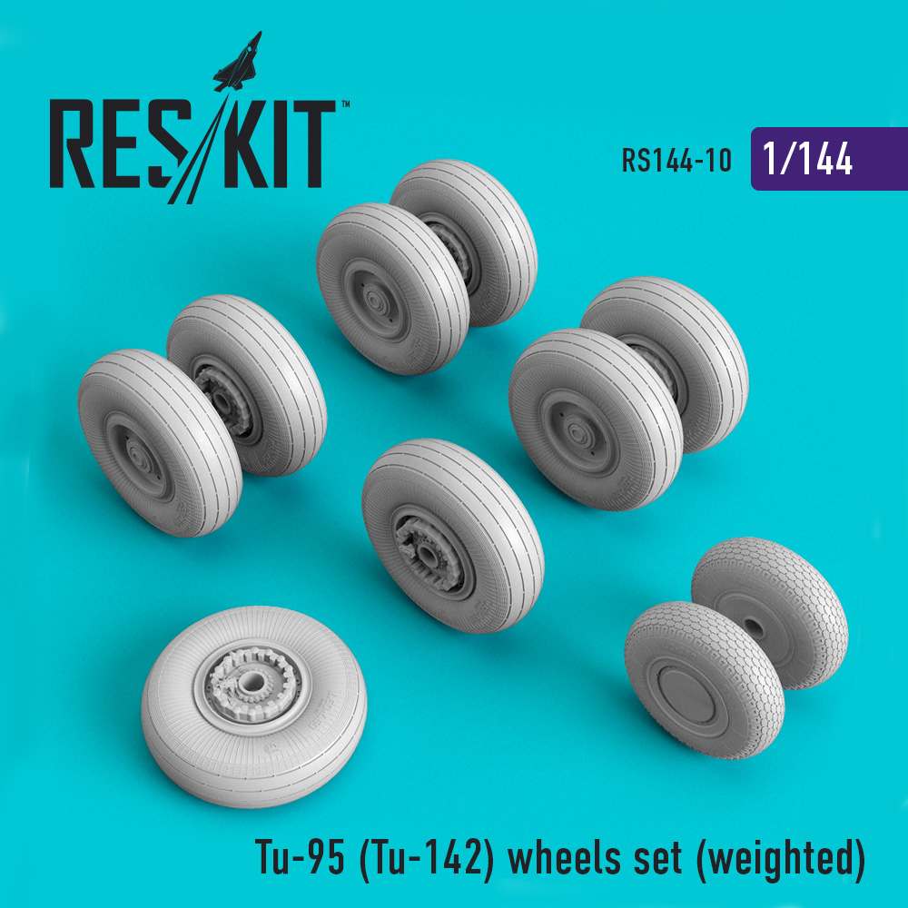 1/144 Tu-95 (Tu-142) wheels set  (weighted) 