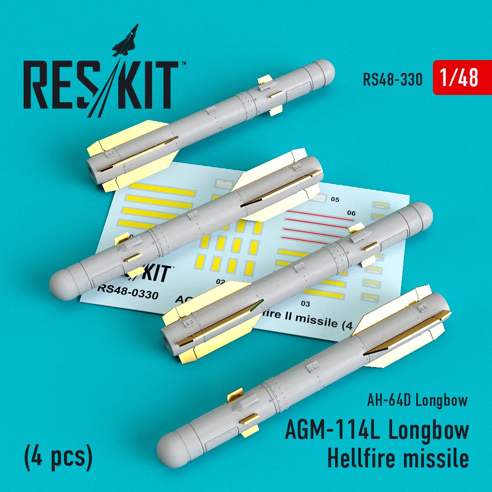 1/48 AGM-114L Longbow Hellfire missile (4 pcs.)