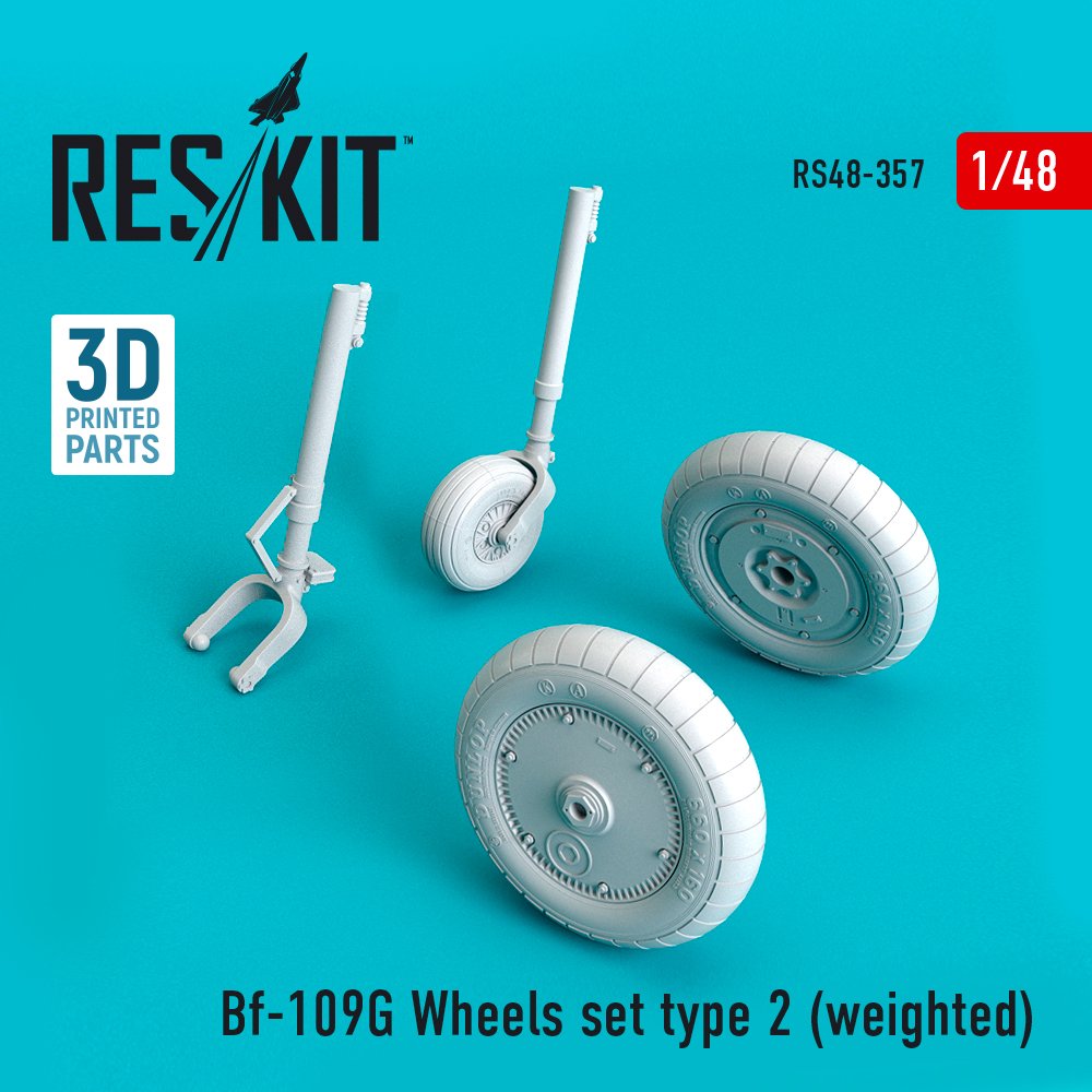1/48 Bf-109G Wheels set type 2 (weighted)